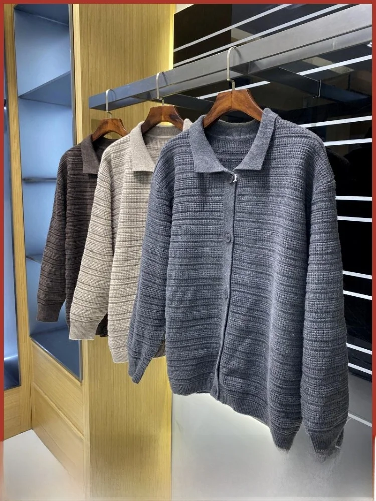 

Quali вязаный открытый кардиган пальто свободного покроя осень-зима удобный дышащий V-Ne молодежный однотонный