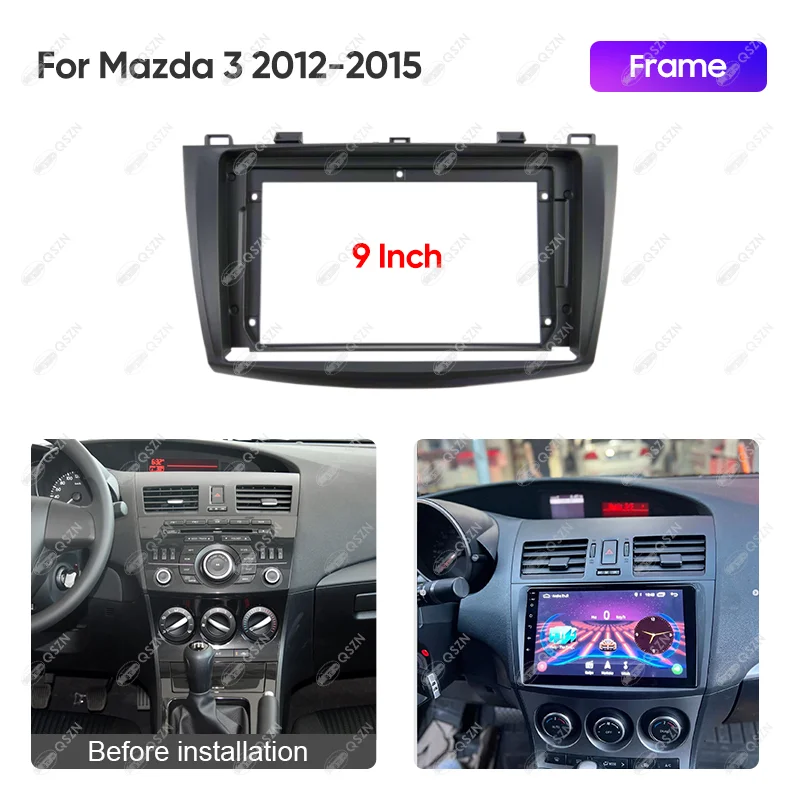 For Mazda 3 2012-2015 9 INCH Car Radio Android Stereo Audio Screen Multimedia Video Player Navigation Harness Cable Frame