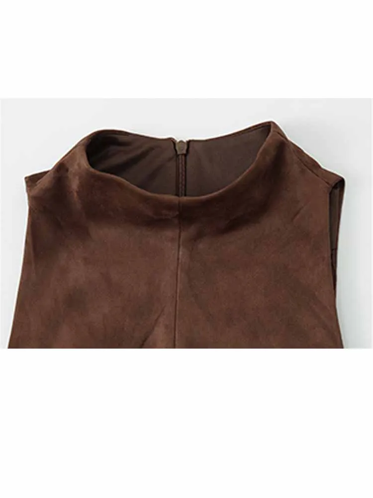 HH 新しい女性の春のファッション多用途スエードテクスチャラウンドネックソリッドカラージッパースリーブレストップス女性のセクシーなカジュアルトップス