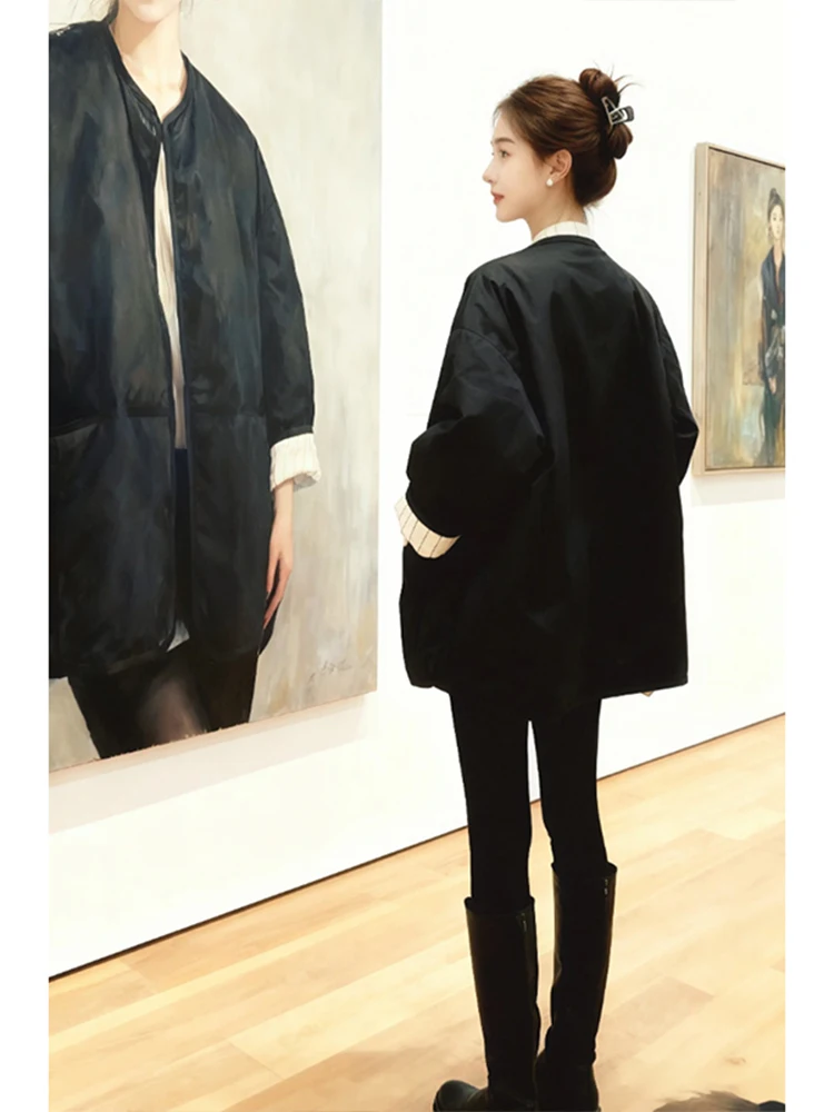 

Свободная повседневная теплая модная хлопковая куртка для женщин, осенне-зимняя новинка, корейская версия, для работы и повседневной носки