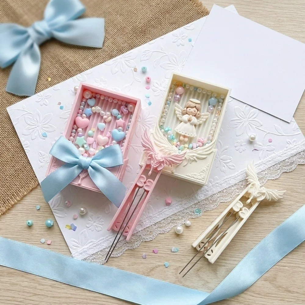 Engelsflügel-Design Bohnenschaufel-Set, Handlicher Perlen-Platzierungsstift, Kreatives DIY Handgefertigtes Schmelzperlen-Aufnahmetablett