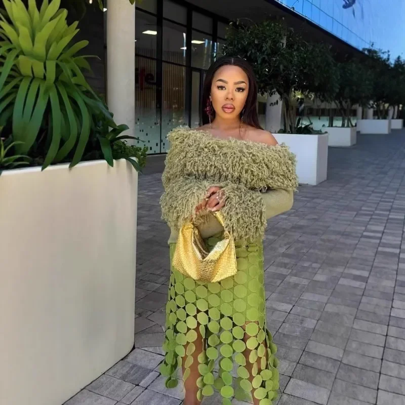 

Hand Crochet Knitted Tassel Patchwork Pullover Sweaters Women Fashion Sexy Slash Neck Off Shoulder Long Sleeve Casual Jumper Top