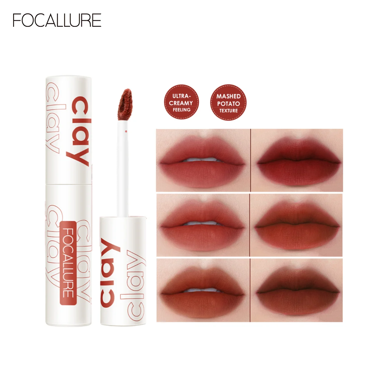 FOCALLURE Matte Lipstick Velvet Mist Lip Clay Not Dry Lip Cream 25 Color Nude Lip Stick Waterpoof Lip Cosmetic Makeup Wholesale