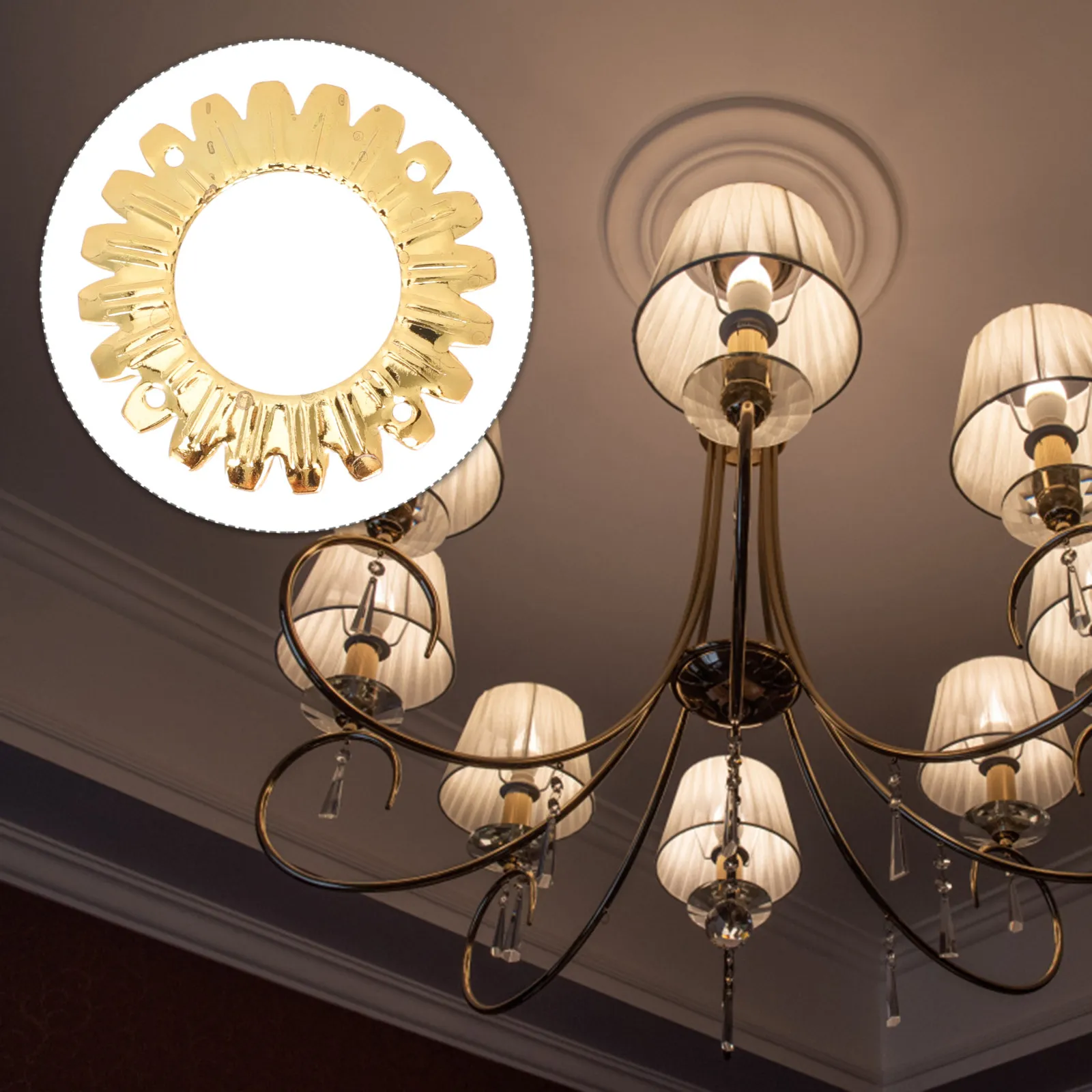 12Pcs Premium Iron Lampshade Cover Rings for Chandeliers Table Lamps Floor Lamps Modern Elegant Decorative Lamp Accessories
