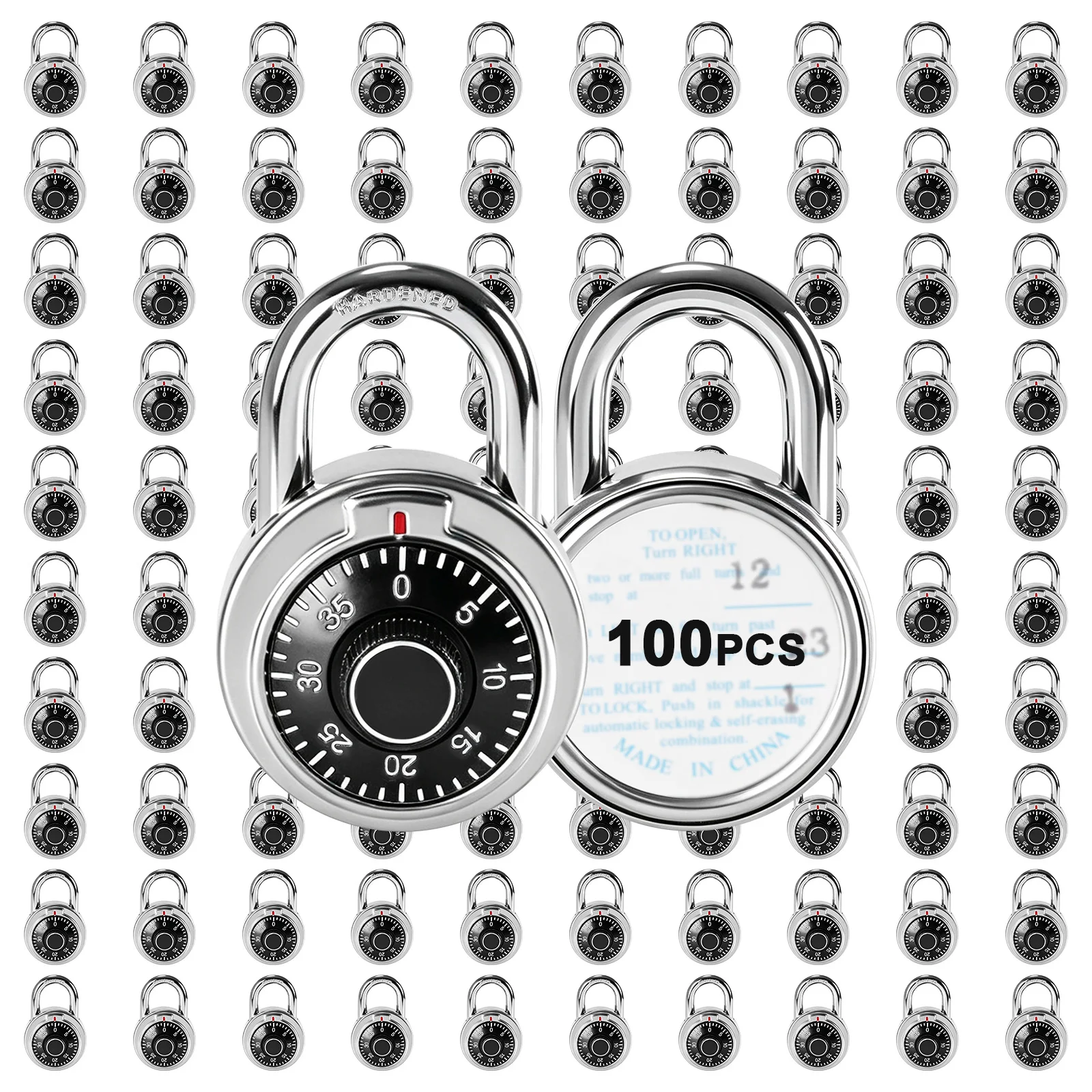 

100Pcs Fixed Three Digital Combination Lock with Different Code Locker Combination Lock 50mm for Gym & Sports Toolbox