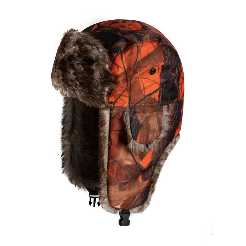 Unissex tático ushanka russo chapéu de pele à prova de vento trapper russo earflap boné inverno quente camuflagem chapéu para homens gorras