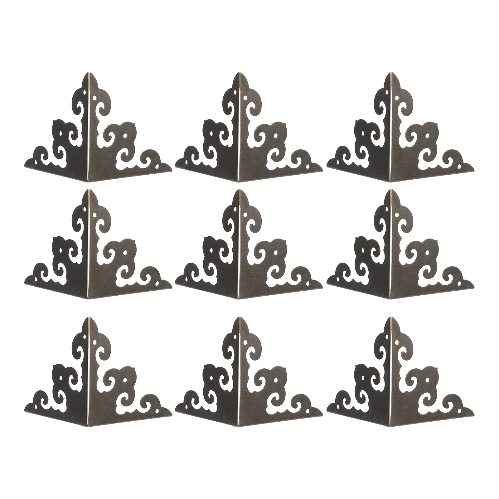 

10 Pcs Metal Corner Protectors Wooden Box Stair Edge Guard Dark Green Table Furniture Cabinet Vintage Style Hardware