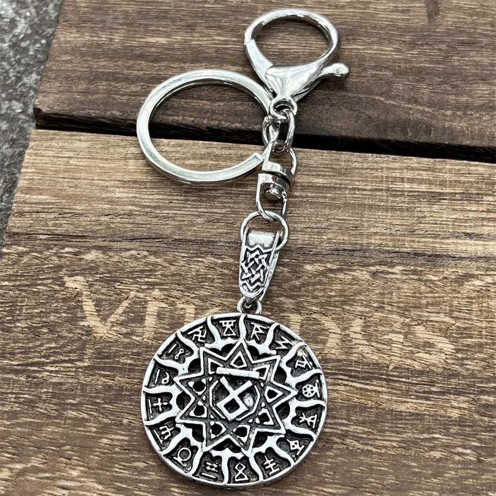 Nostalgia Slavic Kolovrat Svarog And Rodnoverie Symbol Viking Keychain Gift For Men Amulet Key Chain Making Supplies