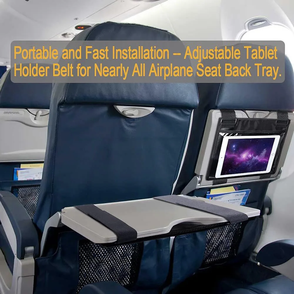 

1Pc Travel Tablet Storage Bag, External Clip-On Storage Bag for Airplane, Car, and High-Speed Rail Seat Backs, Suitable for Attaching to the Back of Airplane and High-Speed Rail Seats