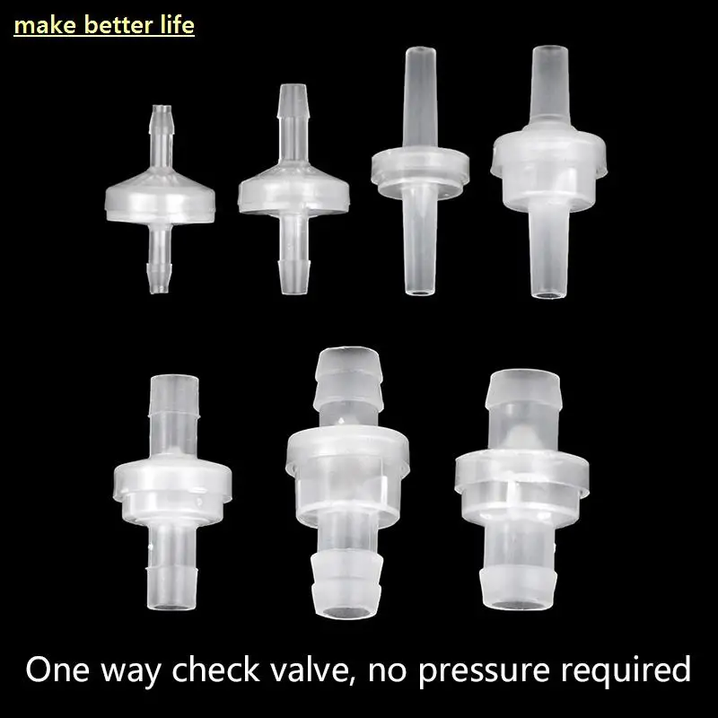 1PC Diameter 3mm 4mm 5mm 6mm 8mm 10mm 12mm Plastic Check Valve One-Way Pagoda Inline Non-Return Gas Liquid Water Fluid Stopper