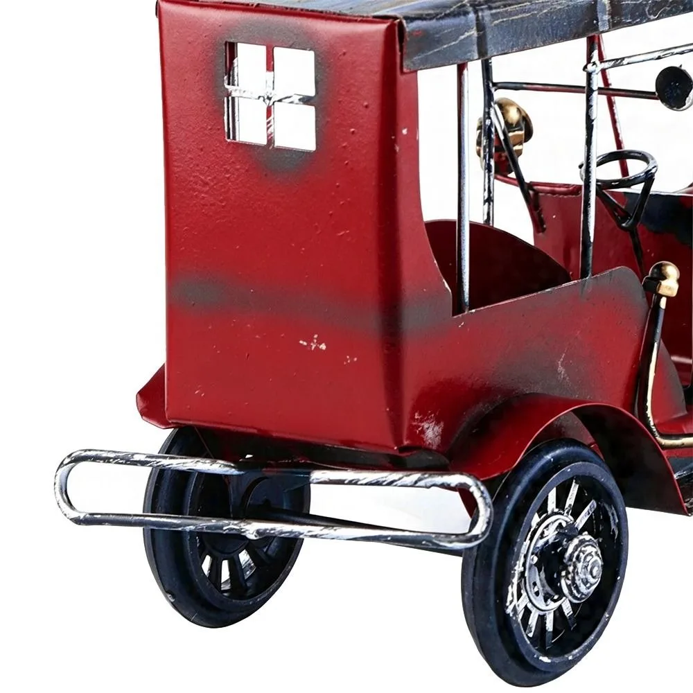 Handmade Classic Car Model Iron Red Vintage Car Model Display Ornament Miniature Car Desktop Decor Kitchen Ornaments