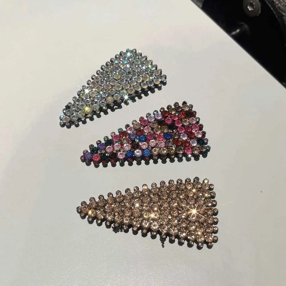 Retro Zircon Hairpin Creative Shiny Diamond BB Clip Rhinestone Elegant Geometric Headwear Daily Korean Personalized Hair Clasp