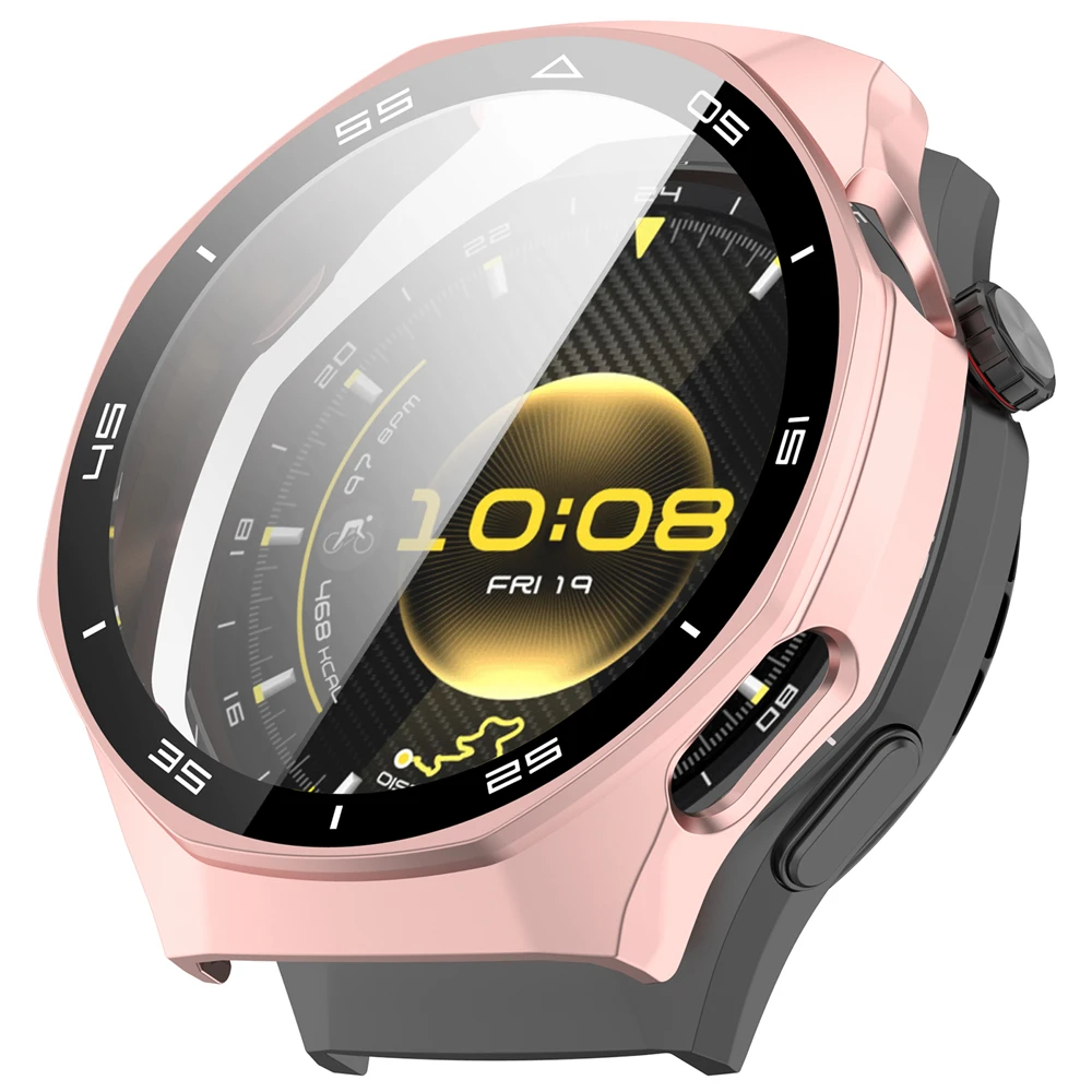 

PC Case For Huawei Watch GT6 Pro 46mm Full Cover Case with Tempered Glass Scratch Protection Scale Bezel