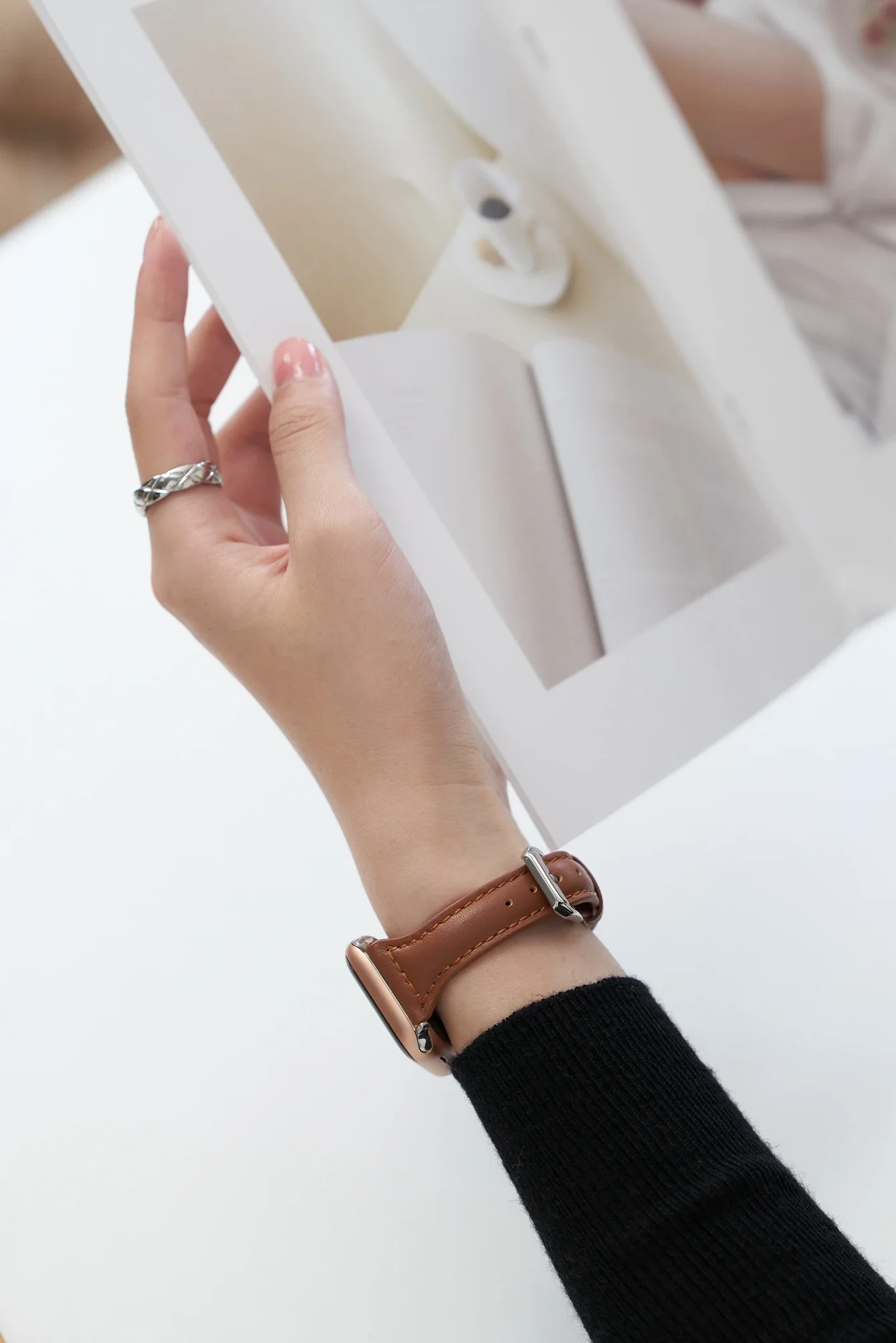 Красивый кожаный ремешок-петля женский 38 мм 40 мм для Apple Watch 41 мм 42 мм Series Ultra 10/9/8/7/6 44 мм 45 мм 46 мм 49 ремешок