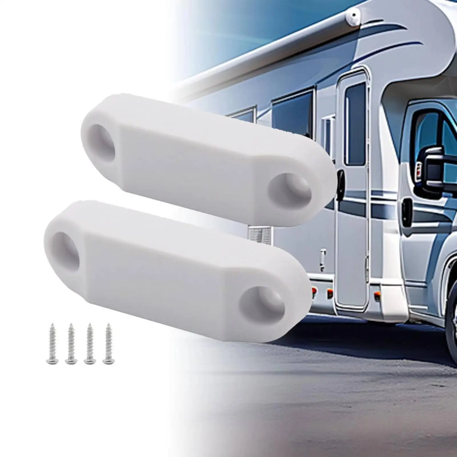 Camper Van Door Latch ABS White Self Locking Catch for RV Trailer Boat Cabinet Safety Device view 3
