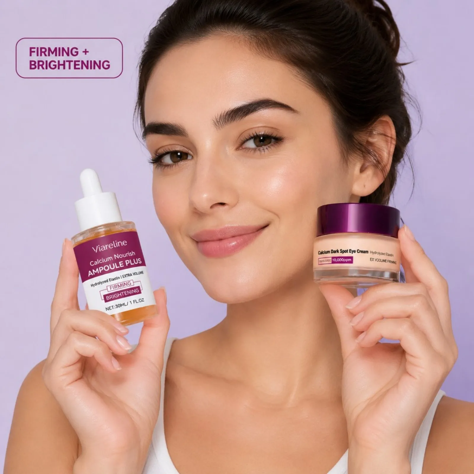 Calcium Volume Skincare 4er-Set - Multi-Balsam/Ampulle/Festigende Creme/Augencreme zur Reduzierung feiner Linien und Reparatur der Hautbarriere, koreanische Hautpflege – Detail 4