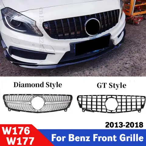 Suitable for 2013-2018 2019+Mercedes A-Class A45 W176/W177 A180 A200 A260 GT Diamond style front grill car accessories