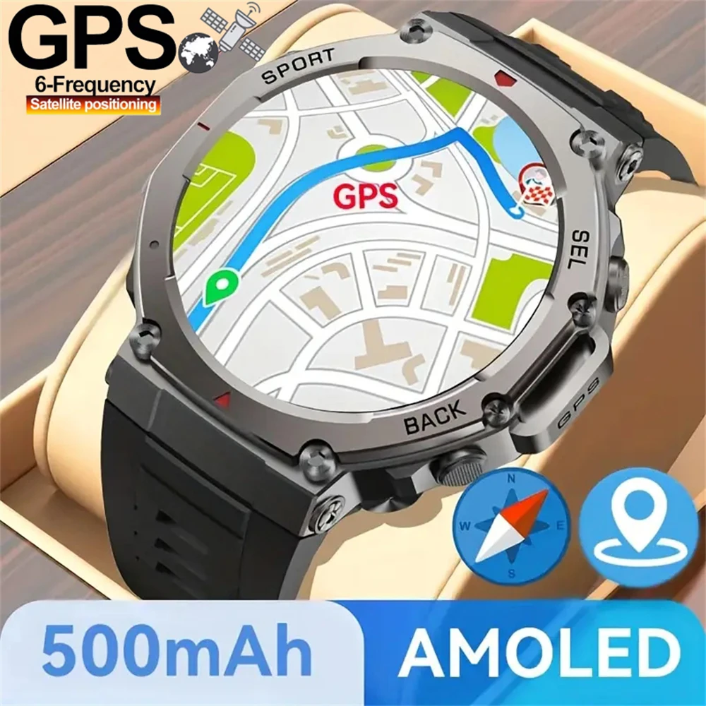 

GPS Smartwatch Men 1.43‘’ AMOLED IP69K Waterproof Bluetooth HD Call Compass Altitude Barometer Multi Sport Mode Smart Watch 2025