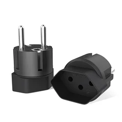 2pcs Swiss Switzerland to EU Travel Plug Adapter, Schuko Germany, France Plug Adapter Converter Electrical Socket Type E/F plug