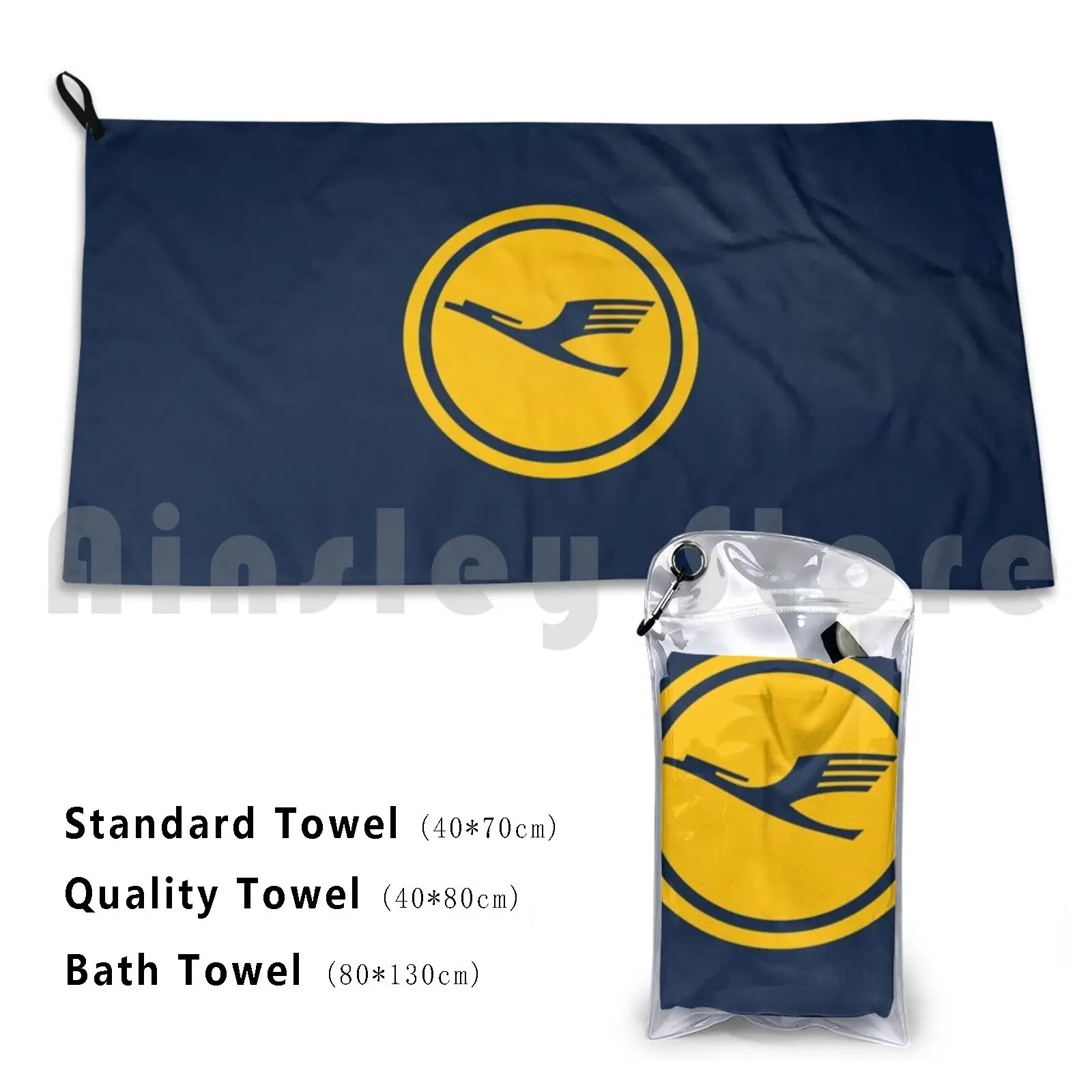 Lufthansa Bath Towel Beach Cushion Lufthansa Aviation Jet Plane Pilot Captain Stripes Airways Boeing Airbus Airplane Runway