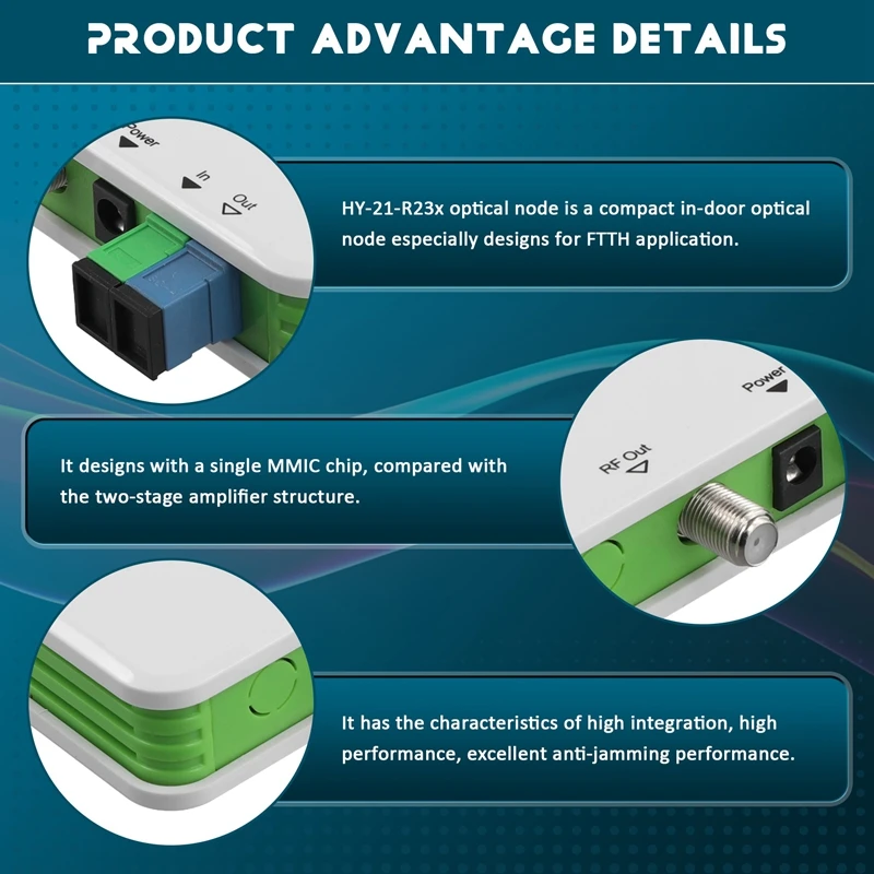 Sistem FULL-CATV ONU FTTH optik penerima WDM nodus optik aktif triplever SC/APC colokan EU