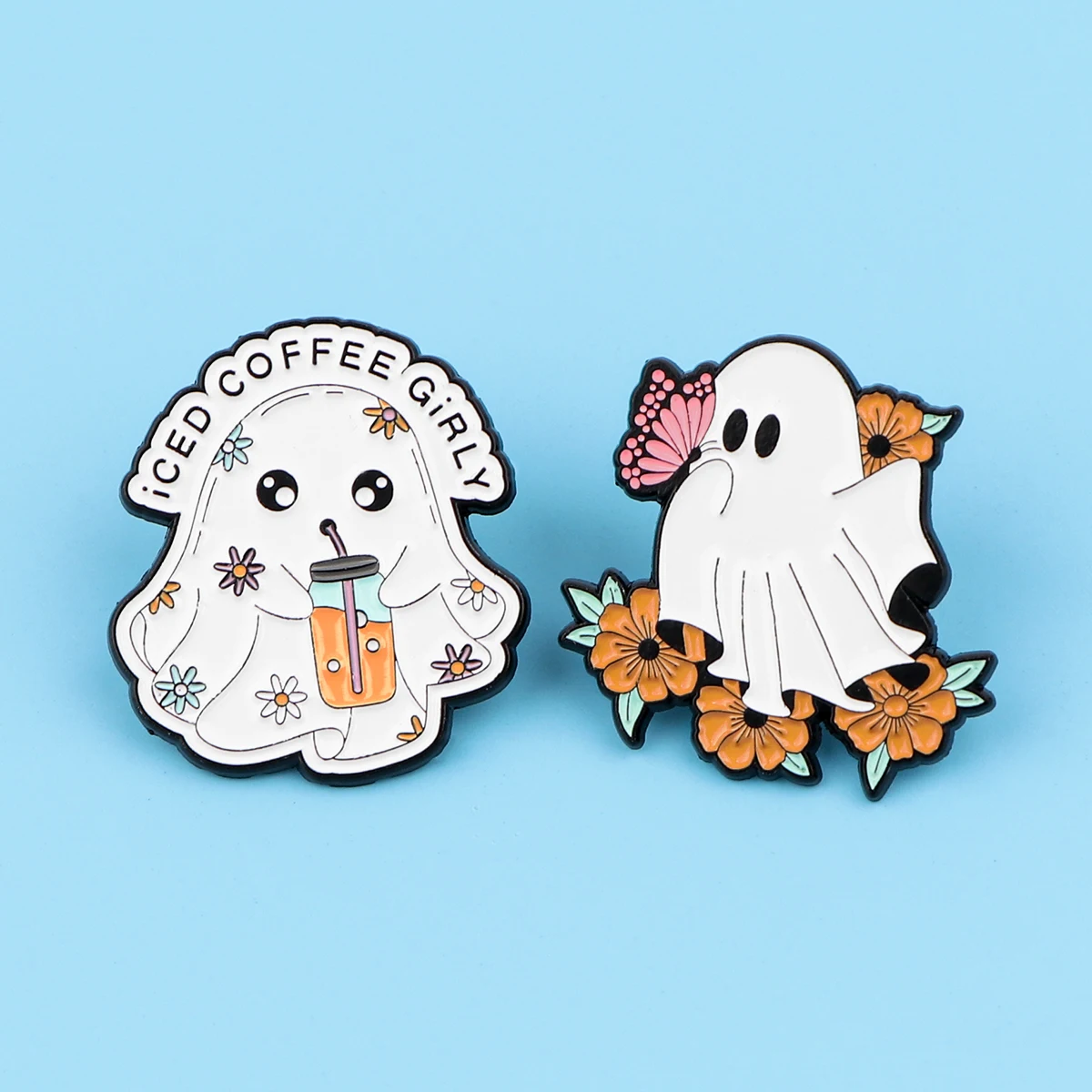 Halloween Enamel Pin Ghost Brooches For Women Lapel Pins Badge on Backpack Costume Accessories Fashion Jewelry Gifts for Friends