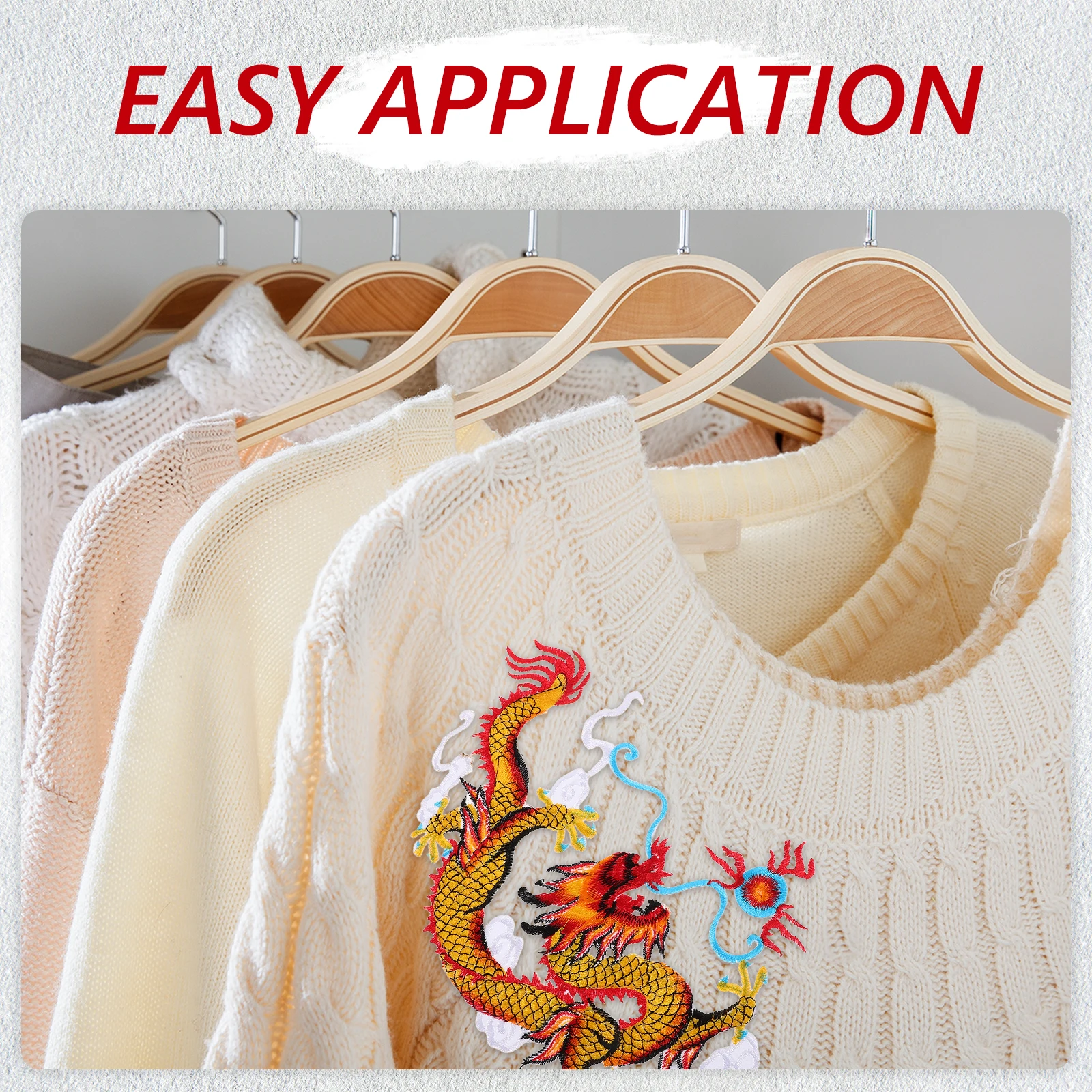 

1Pair Dragon Iron on Patches Traditional Chinese Embroidery Applique for Cheongsam Clothes Delicate Sturdy Fabric Sewing