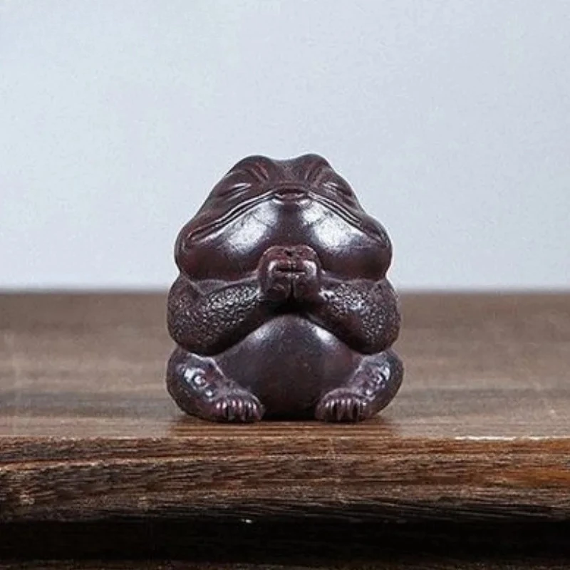 Yixing Zisha Wealth-attracting Golden Toad Tea Pet Traditional Tea Games  Figurine Play Toys  Statue Ornaments Collection