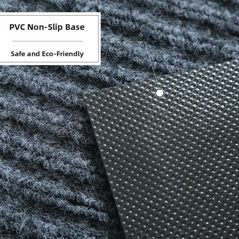 Modern Simple Entrance Mat Double Stripe Pure Color Absorbent Home Use PVC op Front Door Carpet Fiber Rectangular ape