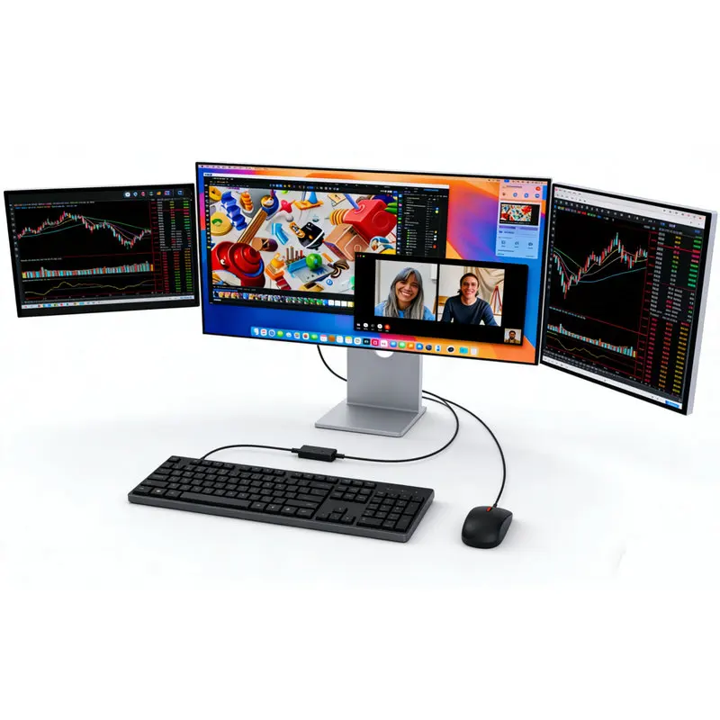27-Inch 4K monitor, dual 16-inch side portable screens