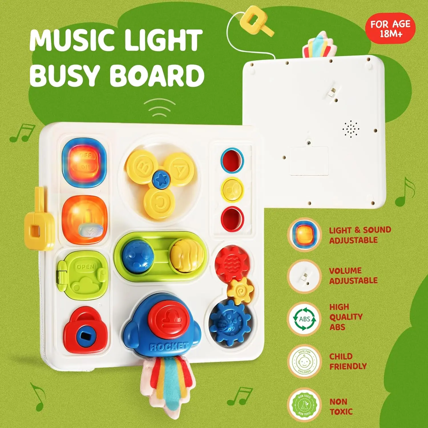 Busy Board For Toddlers  Fine Motor Skills Montessori Toys Door Lock Cognition Activity Preschool Early Education Teaching Game