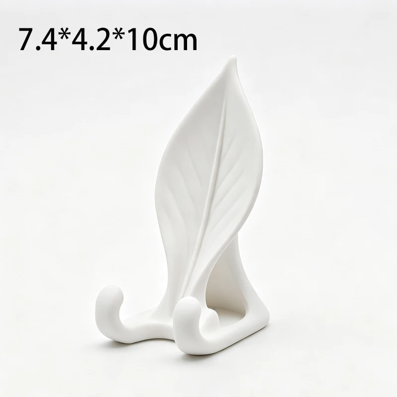 3D Printed Leaf‑Shaped Phone Stand Creative Leaf Texture Desktop Cell Phone Holder Minimalist Portable Smartphone Cradle