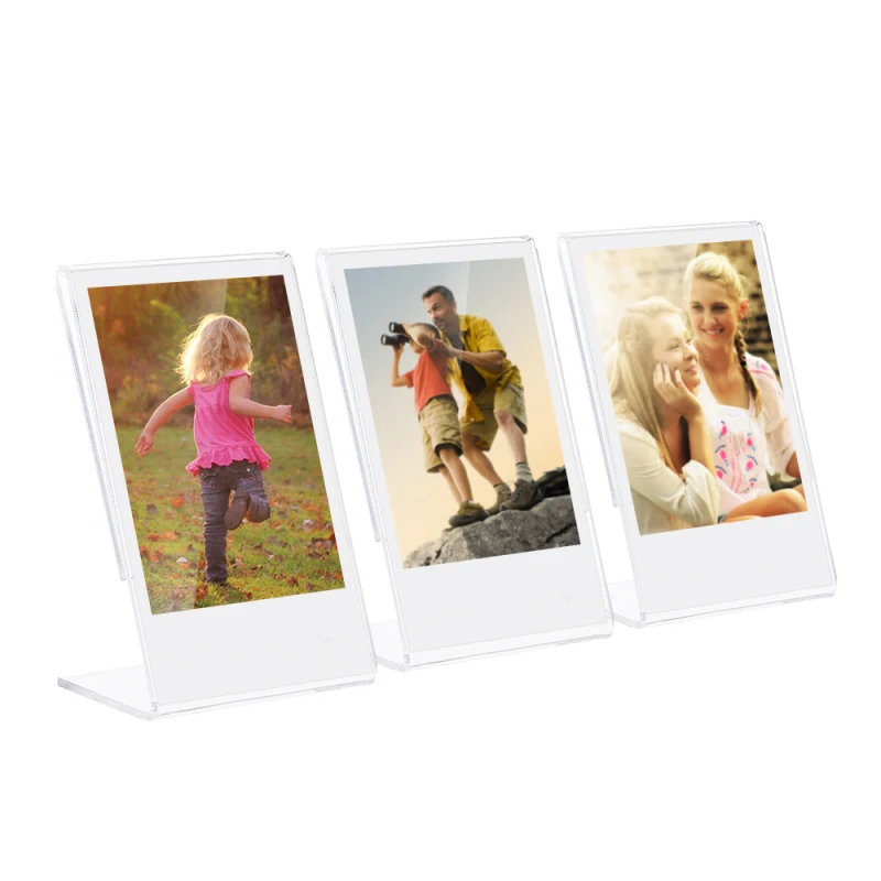 3 pcs 3” L-shape Acrylic Photo Frame Transparent Mini Stand for Fujifilm Instax Mini 8 8+ 70 7s 90 25 26 50s 9 SP-1 SP-2 Film