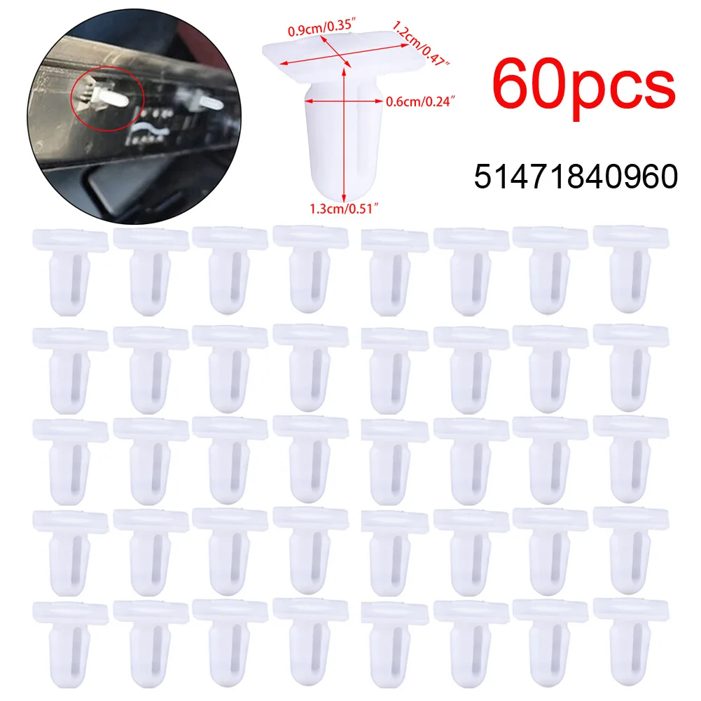 60x Door Sill Trim Clips 51471840960 For BMW E30 E32 E34 E36 E38 E39 E46 Z4 E81 E82 E84 E63 E64 E65 Interior Accessories