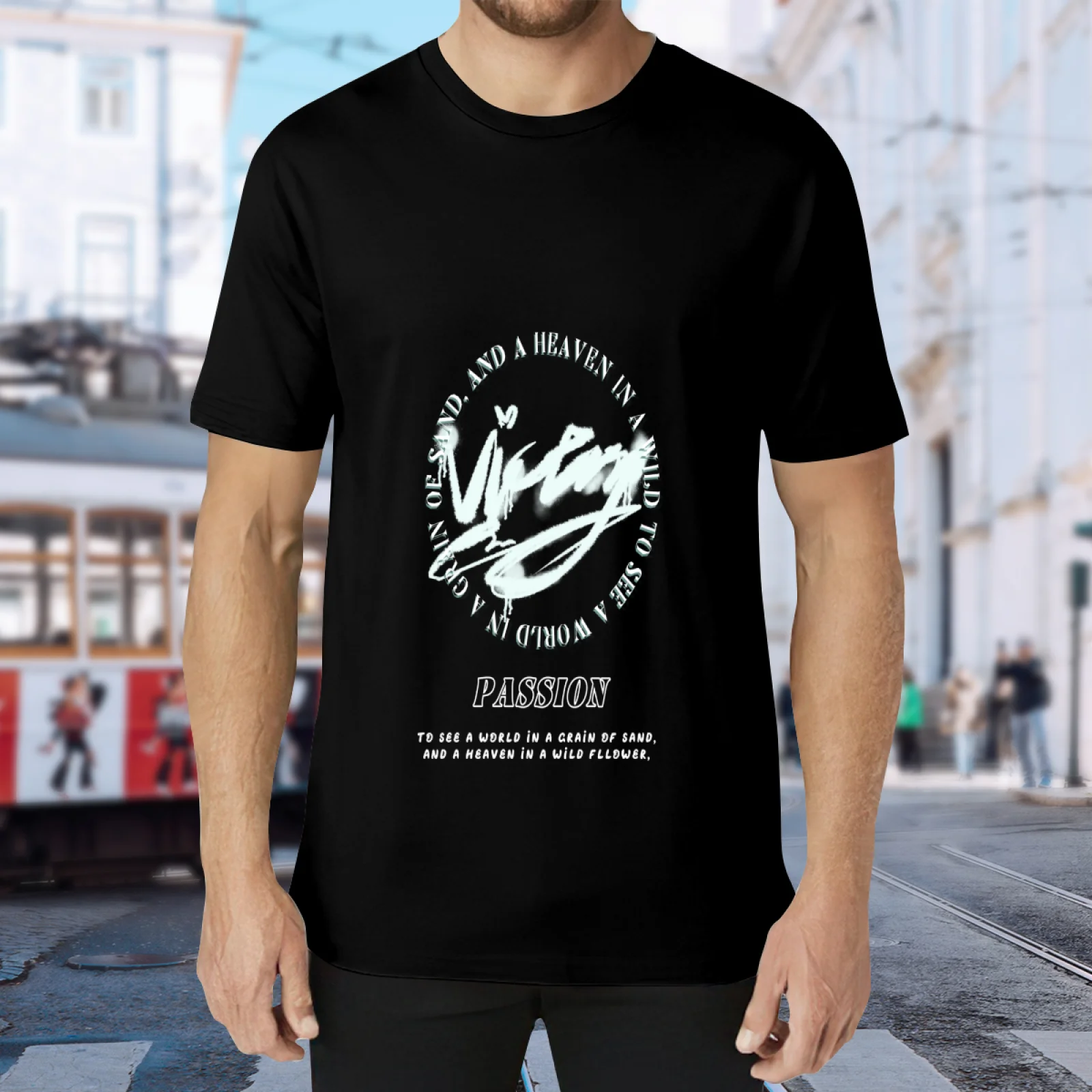Vintage Letter Print Graphic T Shirt Unisex Vision Streetwear Tee Retro Hip Hop Short Sleeve Cotton Top Fashion Clothes