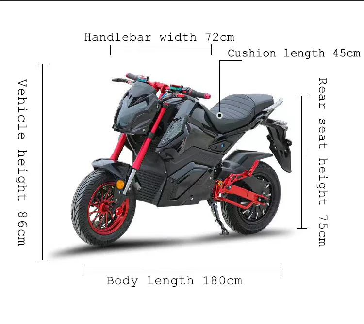 Factory Direct Selling 80km/h e-bike 14 inch big wheel 60v fast off road 1000w Electric Motorcycle for adult scooter with seat