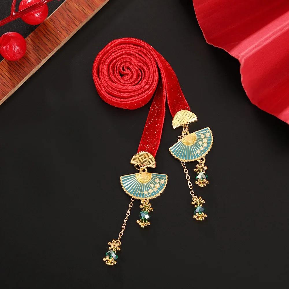 حسن الحظ شرابة الساتان الأحمر طويل عقال جرس فراشة الفتيات الشريط رئيس حبل زهرة الخرز السنة الجديدة الشعر حبل الطرف