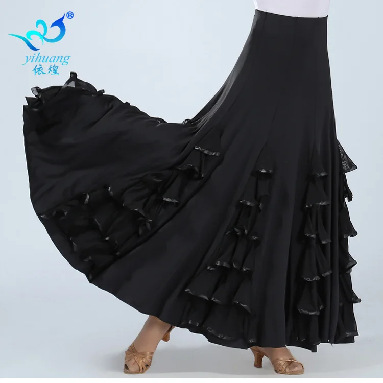 Waltz Modern Dance Skirt Ballroom Dance Square Dance Ballroom Dance New Half Skirt Big Swing Skirt Practice Long Skirt Slimming