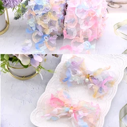 6cm 2Yards Flowers Tulle Mesh Ribbon Colorful Organza Tape DIY Wedding Party Wear Gown Clothes for Barbie Doll Accessories Toy