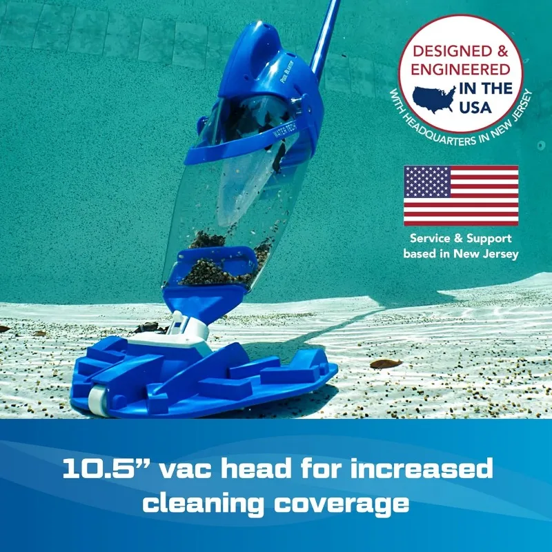 Centennial Cordless Pool Vacuum w/Pole Set - XL Debris Capacity & Advanced Filtration, Handheld Rechargeable Pool Cleaner