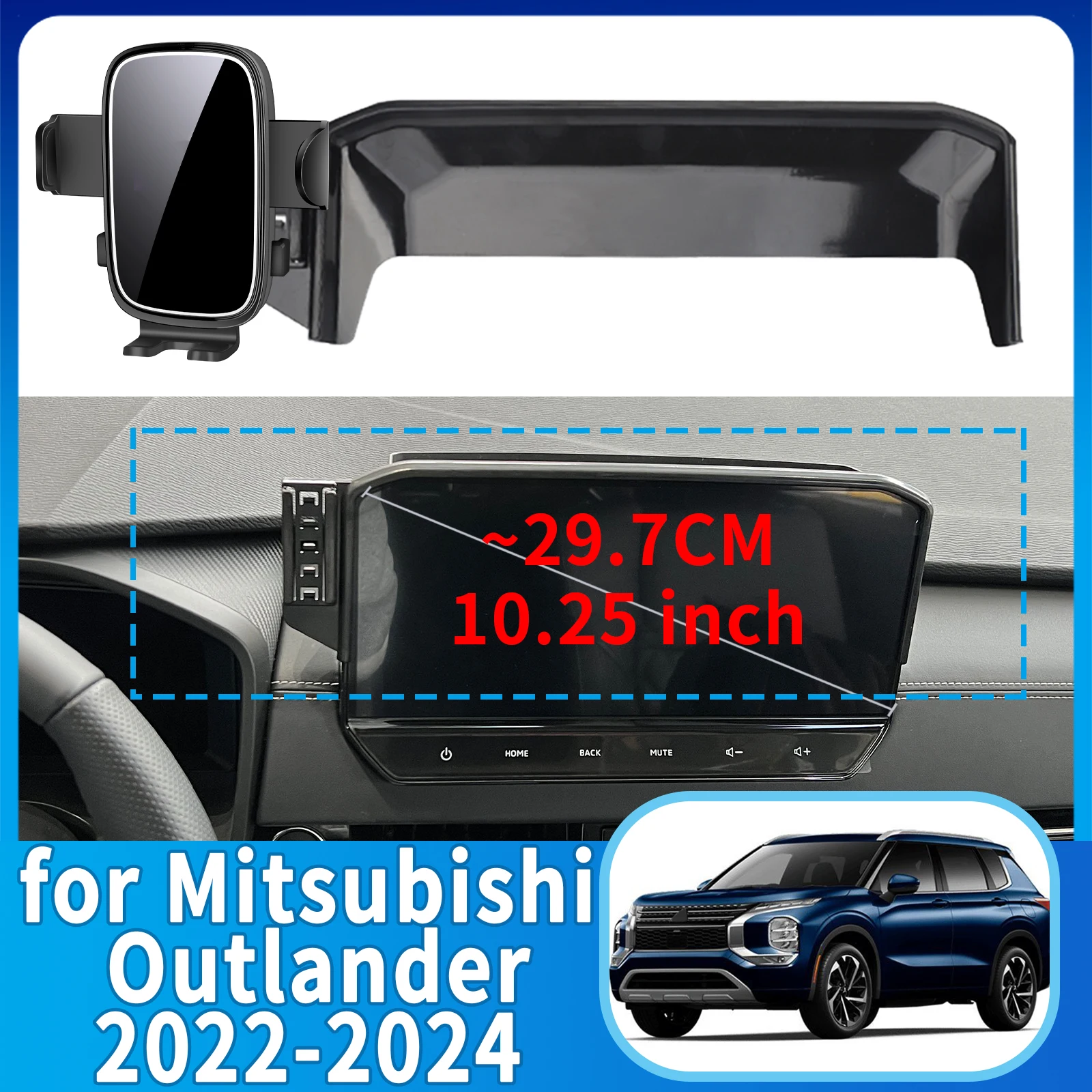 

fit for Mitsubishi Outlander 2022-2024 (10.25in) Phone Holder, Dashboard Screen Mount Bracket Easy Installation​​ accessoires