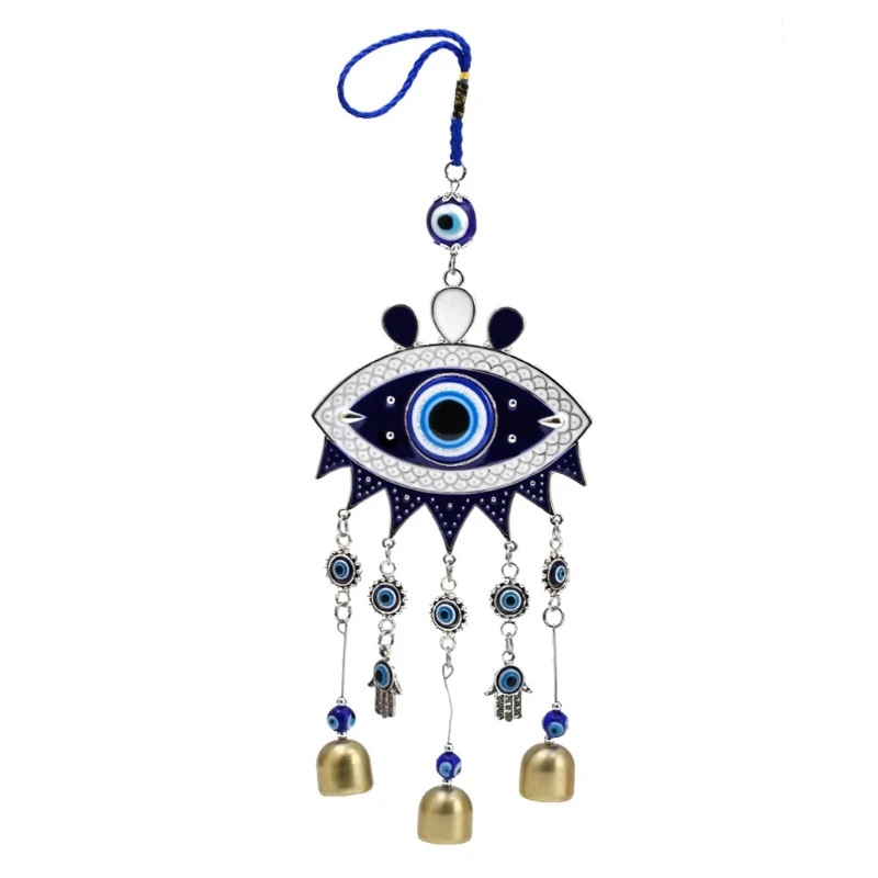 Retro Blue Evil Eyes Windchime, Wind Bells, Handcraft Pendant, Home Garden Hanging Ornaments, Decoration