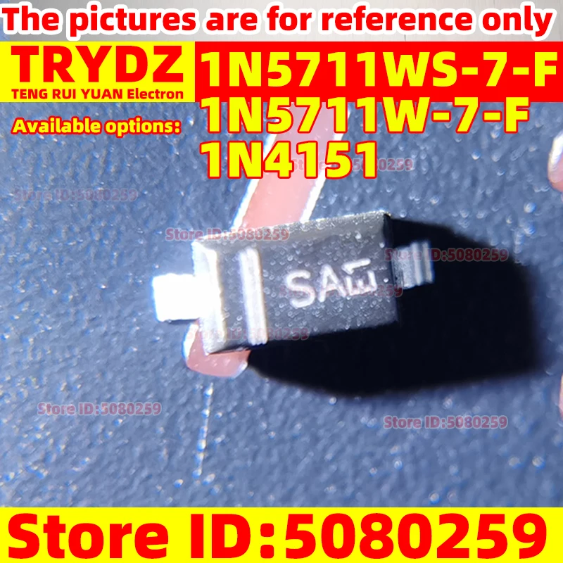 300-30szt Nowy 1N4151 1N4151W 1N5711W 1N5711W-7-F 1N5711WS-7-F SOD123 Diodowe akcesoria do gier