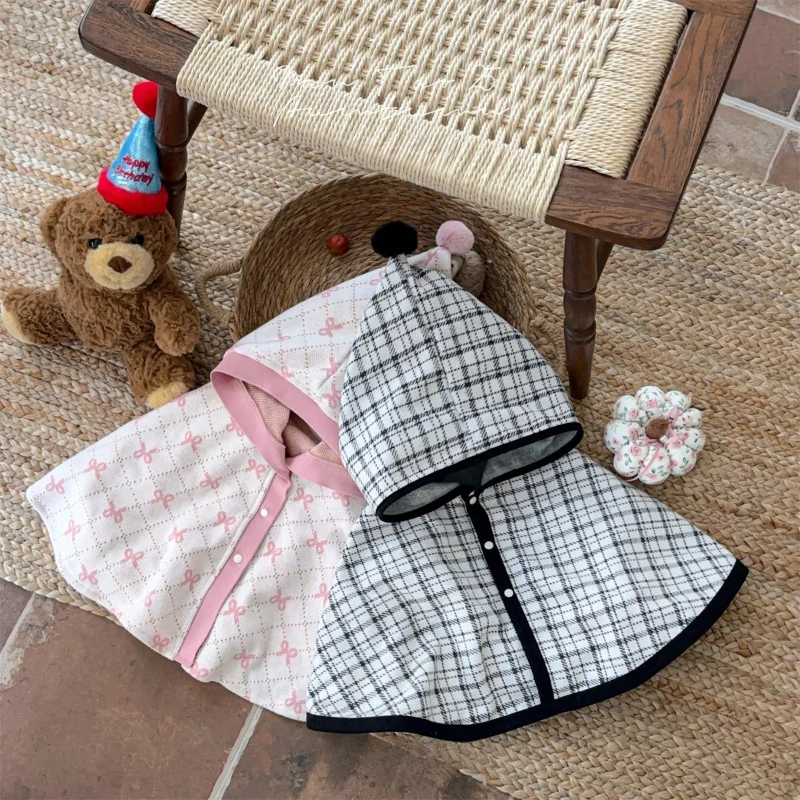 

2025 Autumn/Winter New Baby Checkered Pattern Knitted Windproof and Western Style Warm Cloak