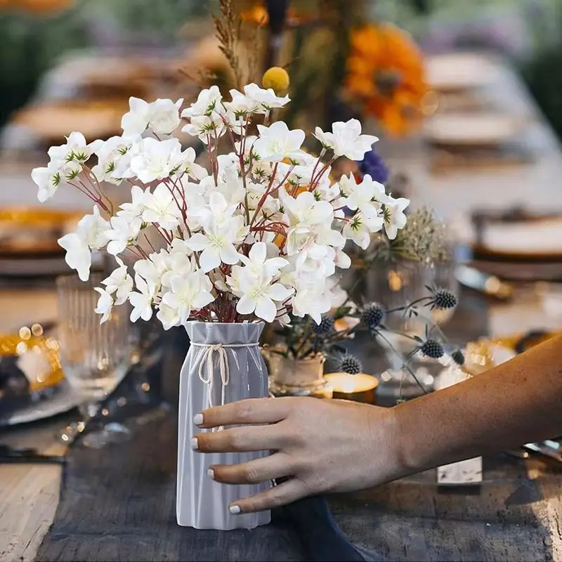 10 Stück Künstliche Blumen aus Seide, Pfirsichblüten-Arrangement für Zuhause, Hochzeitstisch, Garten, Festival, DIY-Deko-Zubehör – Detail 5