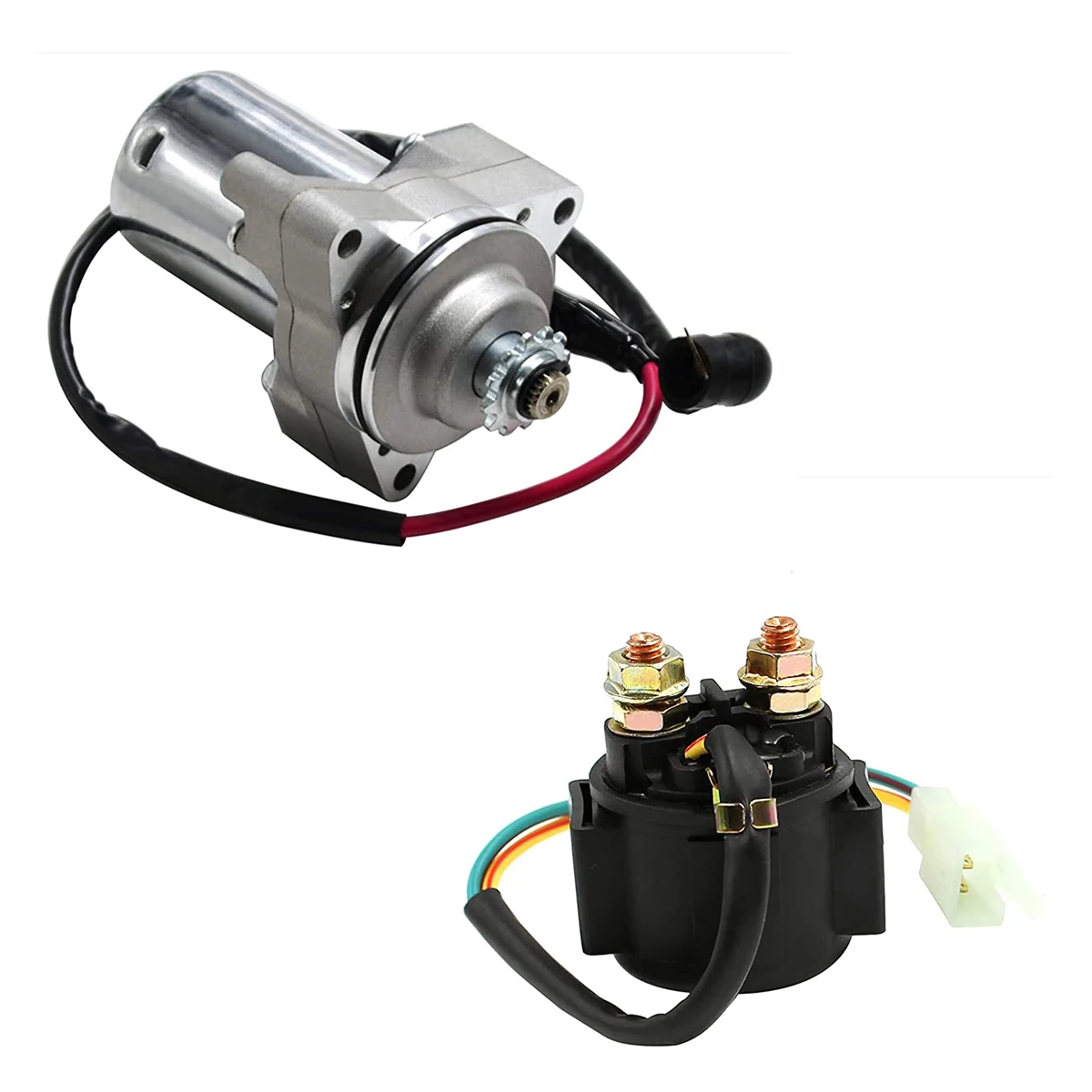 3 Bolt Starter Motor and Relay for Most Chinese 50cc 70cc 90cc 110cc 125cc Dirt Bikes Go Karts and ATV