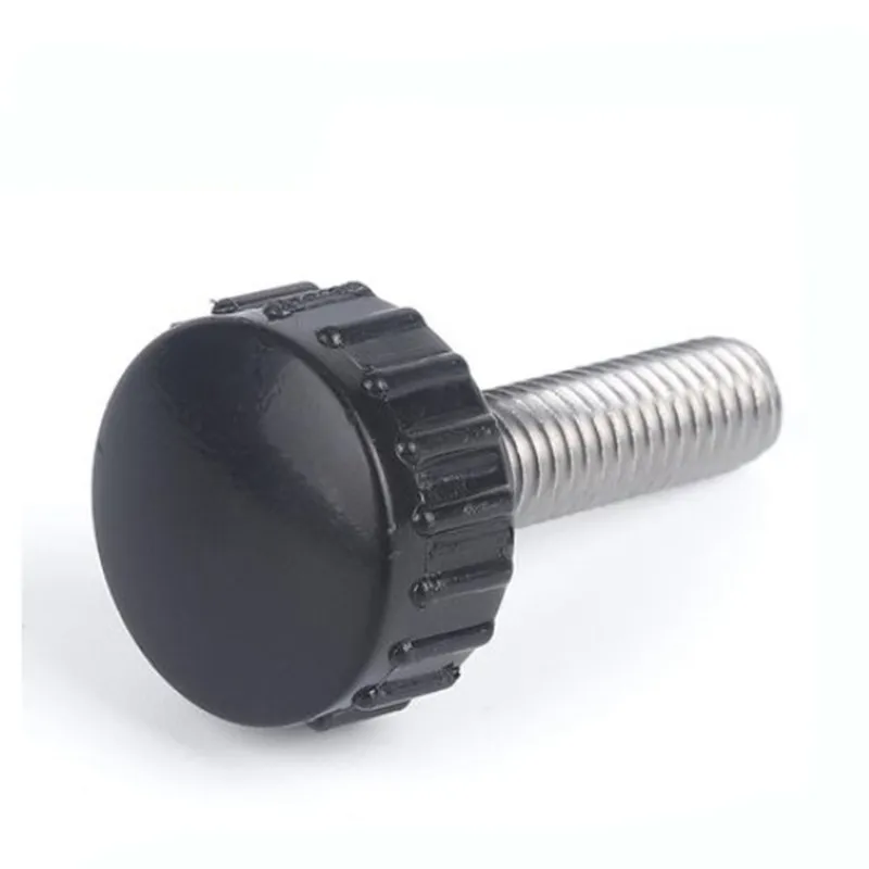 2pcs-5pcs M3 M4 M5 M6 M8 Stainless Steel Round Head Handle Hand Screw Knurled Rubber Thumb Screw Plastic Tighten Bolt  Knob