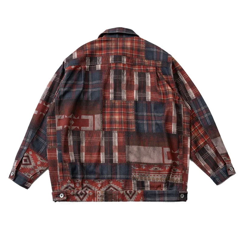 Indian American Retro Ethnic Style Custom Pattern Fabric Spring Autumn Jackets Men's and Women's Coat Trendy