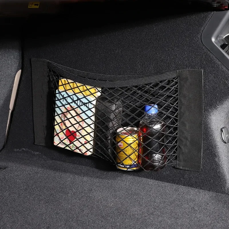 

For Porsche Taycan 2019-2024 Interior Car Accessories Polyester Black Car Trunk Storage Net Bag Cargo Storage Net