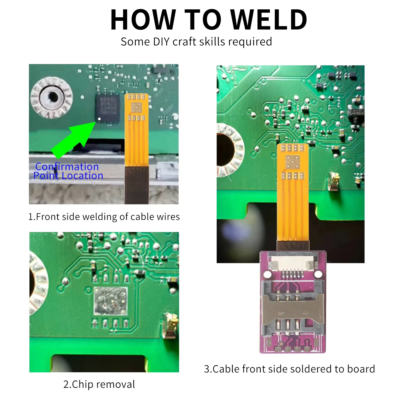 ESIM PCB Chip Soldering Points to ESIM External Card Holder MINI Card Extension Cable Wireless WiFi/CPE MINI Card Adapter